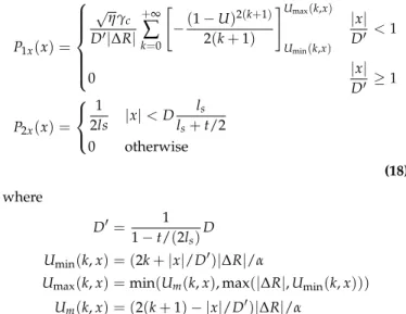 Fig. 9. Ω eff , Ω 2d , Ω 1d and Ω 0d dependence with l s . Ray trac- trac-ing simulations results (symbols) are compared with the model of equations 17, 12,14, 16 ( continuous lines)