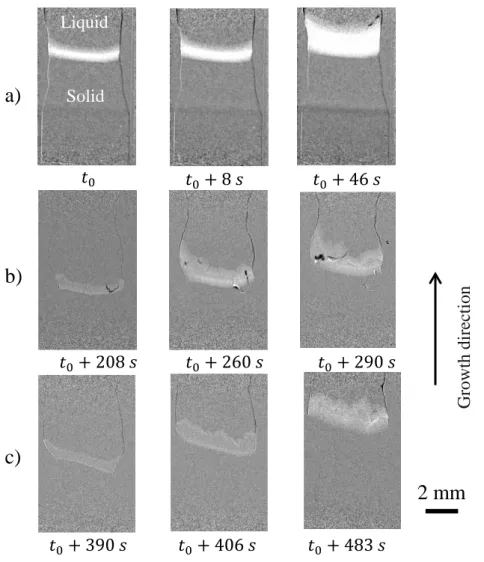 Figure 2 shows the final grain structure of samples F1, P, V and C2 after their growth inside the  GaTSBI furnace