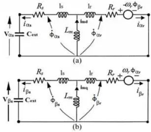 Fig. 3. Equivalent circuit of the SEIG in  reference frame 