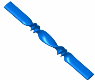 Figure 1: A twisted waveguide with non circular cross section