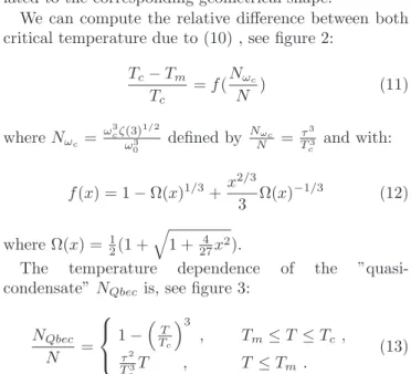 FIG. 3: Illustration of condensate fractions (13) (—), (14) (- (-- (--), (15) ((-- (-- (--) with T τ c = 23