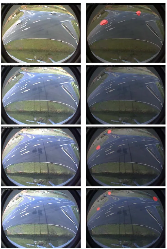 Figure 1.15 – Séquence changements de luminosité 1. Les lignes montrent des images consécutives, mais avec un faible taux de rafraîchissement : une image toutes les dix secondes