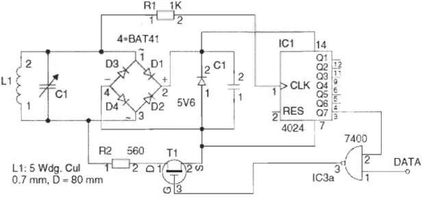 Figure 7 Circuit de modulation de charge pour un  système  à  couplage inductif [1] 