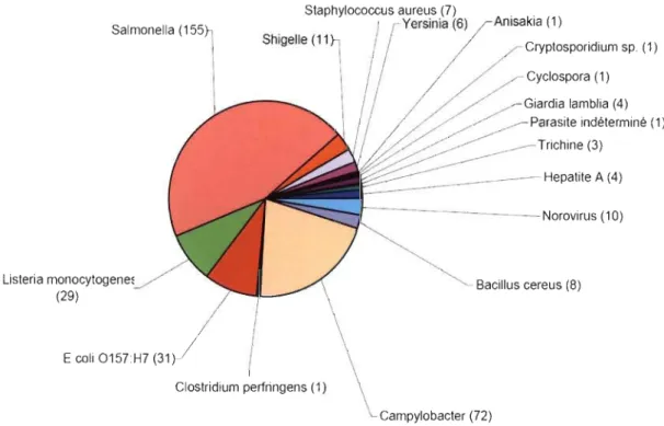 Figure 2-2 Causes des contaminations alimentaires au Québec en 2010-2011 