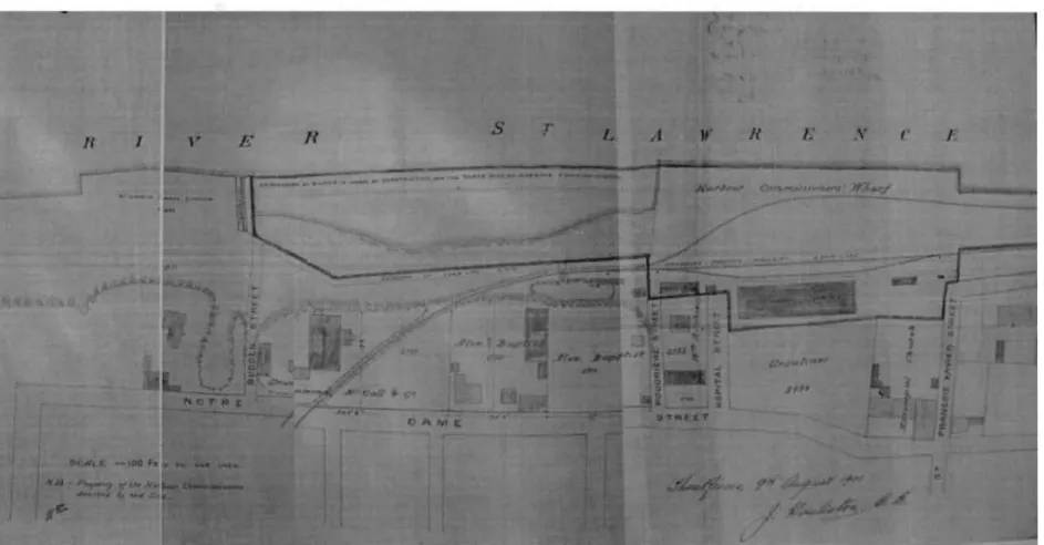 FIGURE 2. 5: Plan du quai construit entre celui des Commissaires et celui de la Saint-Maurice Lumber Co