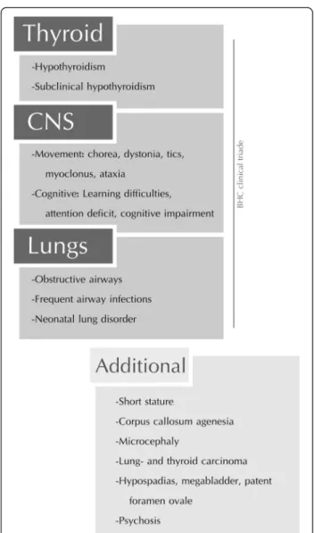 Fig. 1 The clinical spectrum of Benign Hereditary Chorea