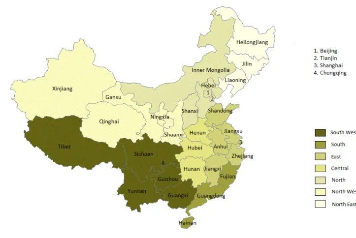 Figure D.1: Seven areas of China