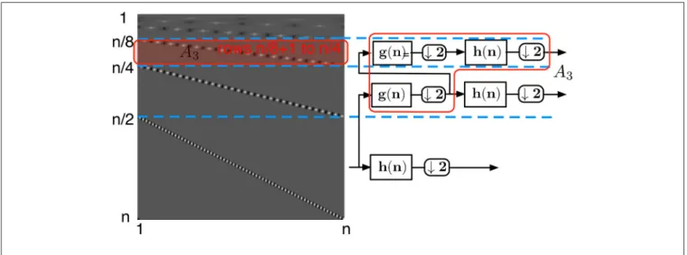 FIGURE 7 | Wavelet transform matrix at the level i = 3.