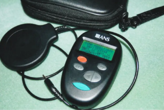 Figure 2: the remote control together with the coil and the leather case  