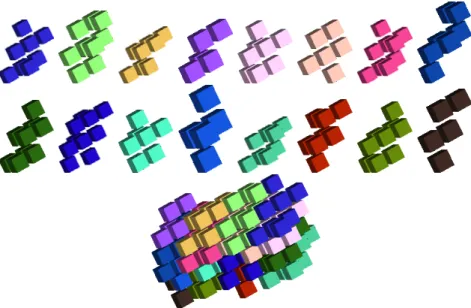 Fig. 4. All distinct tiles of a QAT in Z 3 and its super-tile.