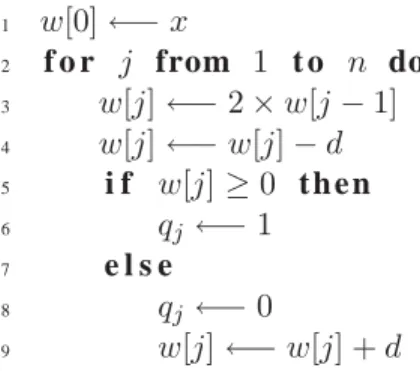 Figure 1: Restoring division algorithm
