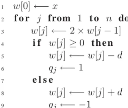 Figure 2: Non-restoring division algorithm