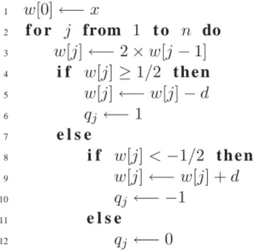 Figure 3: Radix-2 SRT division algorithm