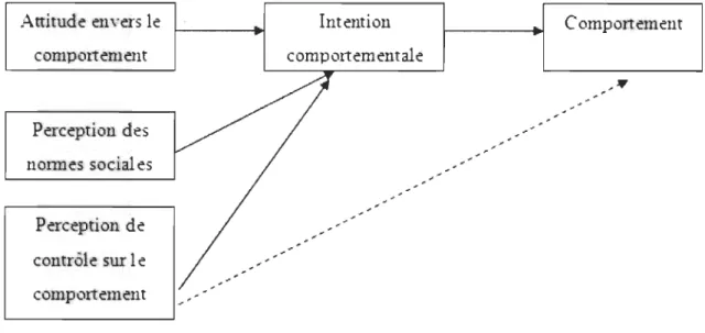 Figure 2  : Modèle de la théorie du comportement planifié d'Ajzen (1991). 
