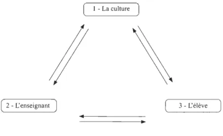 Figure 2. Modèle provisoire des relations existantes dans  le  modèle du passeur culturel