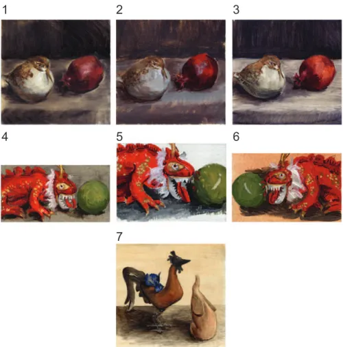 Fig. 4. The Princeton experiment. The seven originals, numbered 1–7 hereafter.