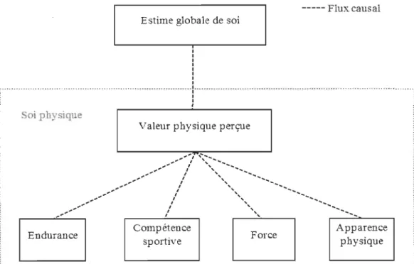 Figure 1.  Modèle du  concept de  soi physique selon Fox et Corbin (1990). 