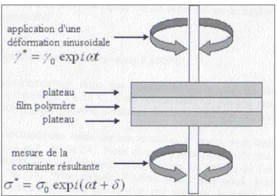 Figure II-1 : Schéma des plateaux du rhéomètre  b)  Rappels théoriques 