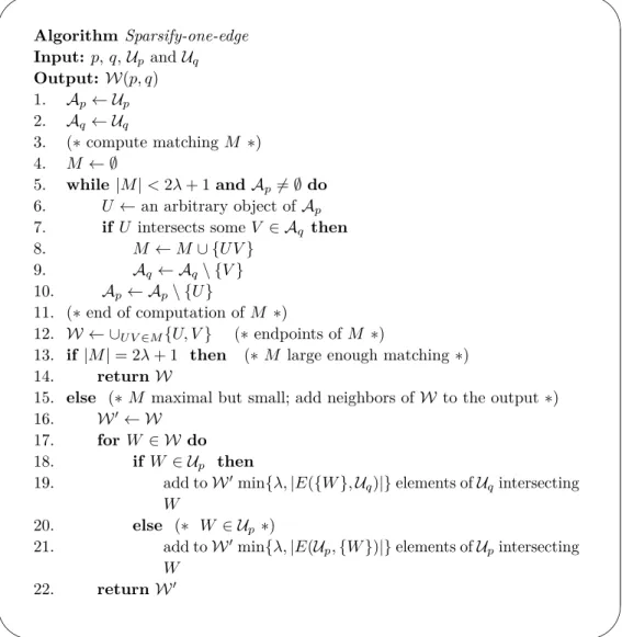 Figure 2 Algorithm Sparsify-one-edge.