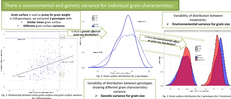 Fig. 1: Relationship between mean grain surface and grain surface variance