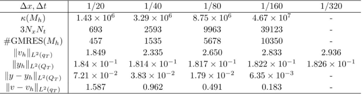 Table 11: ω = (0.2, 0.4) - Numerical norms for a stiff case. γ = 0.