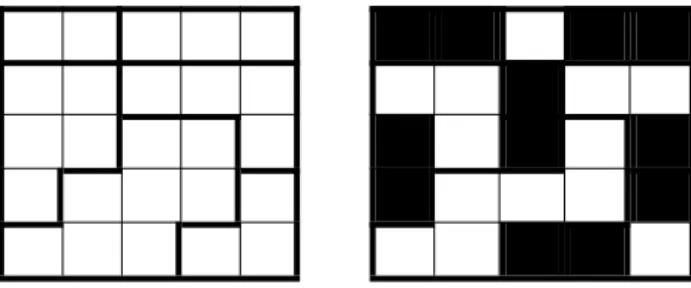 Fig. 1. Example of a Norinori grid and its solution.