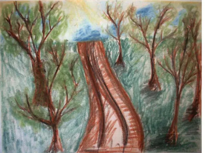 Figure  4.  La jungle - Dessin de la participante 2 (45,7 cm x 61  cm). 