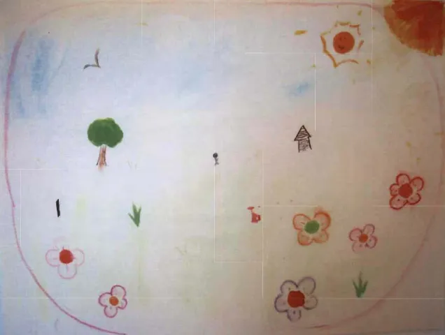 Figure  10.  Sans titre - Dessin de la participante 8 (45,7 cm x 61  cm). 