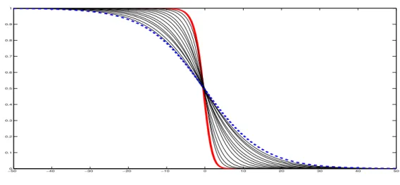 Figure 3: Same numerical simulation as Figure 2 with the same initial datum as in Figure 1