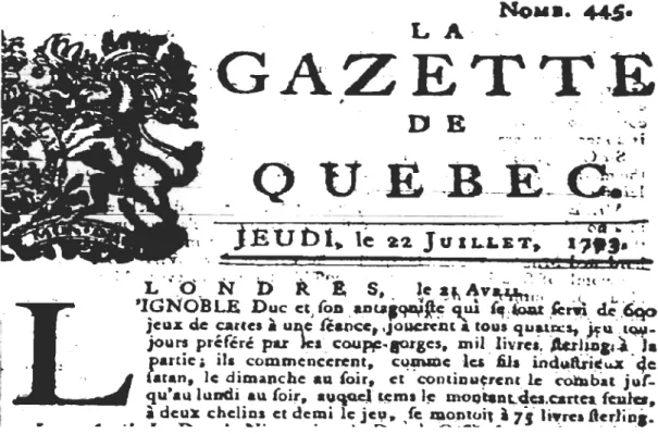 Figure 4:  «  Sans titre »,  La Gazette de  Québec,  No. 445 ,  22  juillet  1173,  p