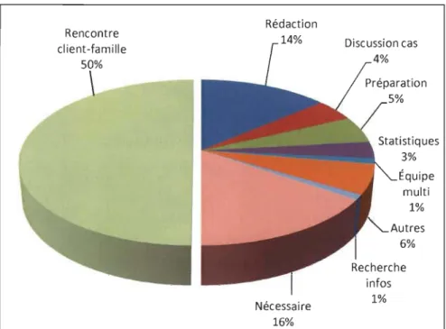 Figure 3.  10  :  Pourcentages des activités des physiothérapeutes 