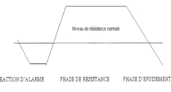 Figure 3.  Schématisation du syndrome général d' adaptation 
