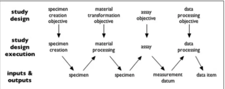 Figure 2: Structure of a typical investigation as viewed by Ontology  for Biomedical Investigations (from http://obi-ontology.org/page/