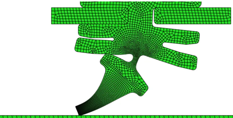 FIG. 9: Finite element model of the blade profile.