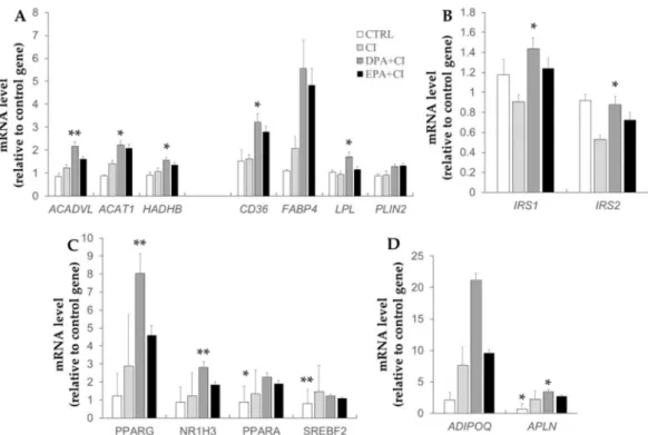 Figure 4. Effects of chronic insulin and LCn-3PUFA on gene expression in 3T3 adipocytes.