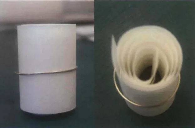 Figure 3-9  Paper sam  pie set up for the mercury intrusion test 