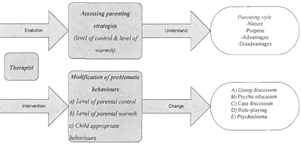 Figure  3.  Schematic representation of  a family therapy intervention model 