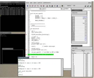 Figure 3: Insight debugger targeted for the MSP430 platform using the remote GDB protocol to control the simulation run