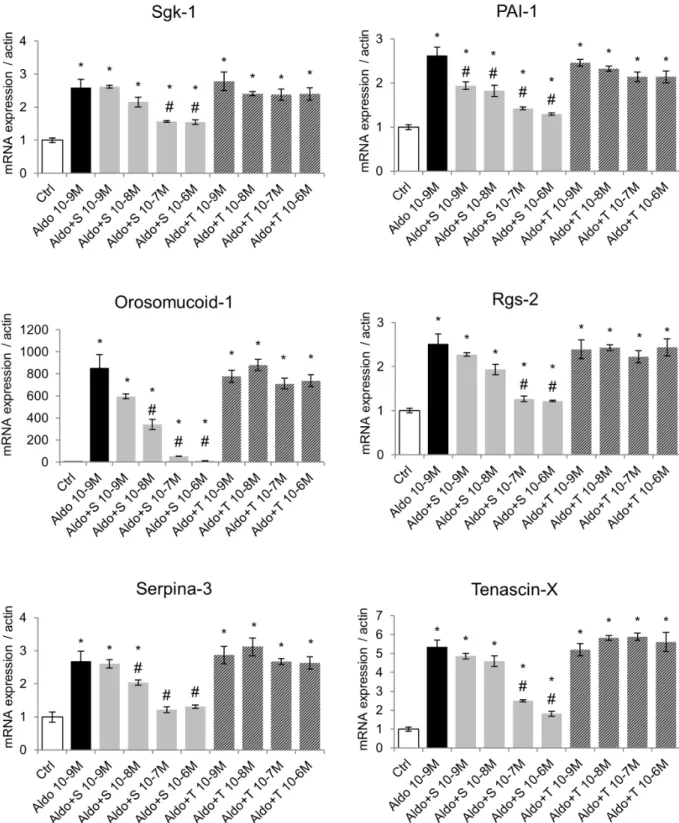 Figure 4. Torasemide does not act as a MR antagonist for the regulation of endogenous genes in H9C2-MR cells in the presence of 10 29 M aldosterone