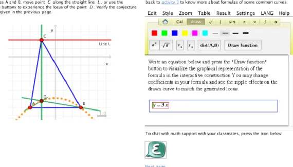 Figure 1: A screenshot of a c-book page showing three widgets: Cinderella (left), EpsilonWriter  (top right) and EpsilonChat (bottom right)