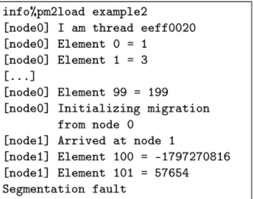 Fig. 8. Execution trace for the code in Fig-