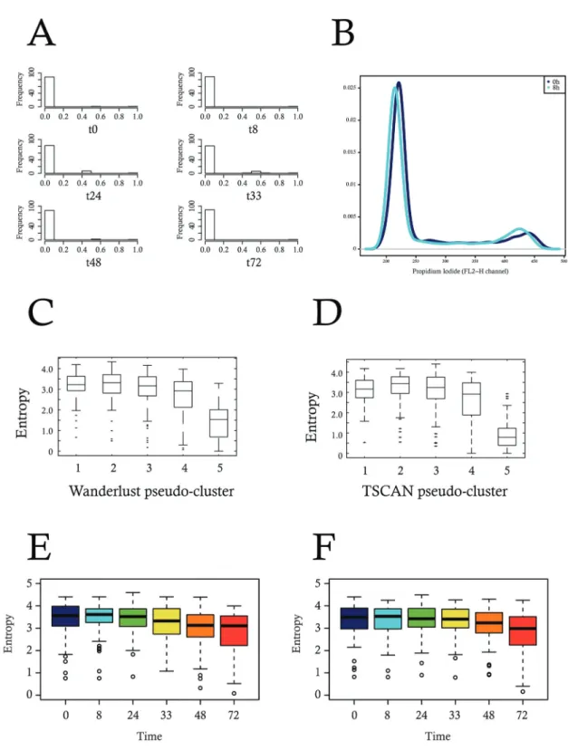 Fig 9. Exploration of potential cofounding factors. (A) Correlation of the CTCF gene with the rest of the 91 genes, at all six time-points