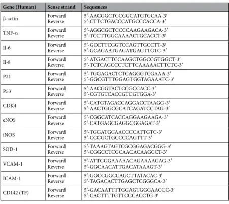 Table 1.  Primers sequences.