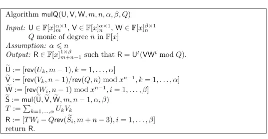 Fig. 2. Algorithm mulQ.