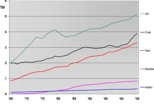 Figure 6: Evolution of world energy consumption (source Wikipedia)