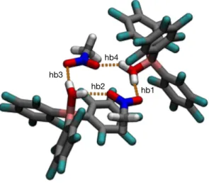 Figure 2. DFT-optimized structure for the 2:2 tetrameric self-assembly of BCF  and nitromethane