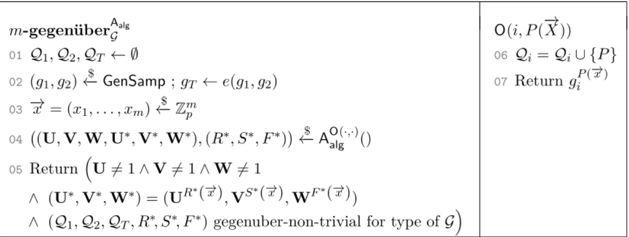 Figure 3.6: Algebraic game for the flexible Gegenuber assumption