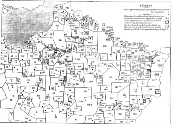 Figure 2 : Carte des bailliages du nord-est de la France en 1789 (Armand Brette) 