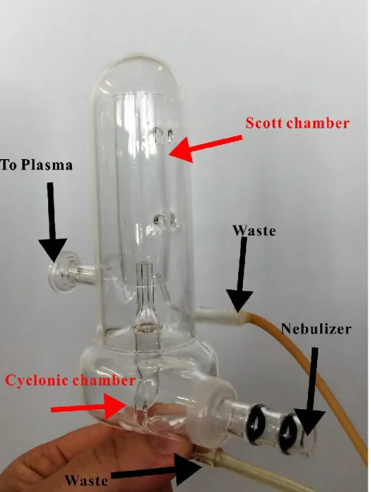 Figure 2.7 Photograph of a quartz-made “Stable Introduction System” SIS, used in this study for  Si isotope measurements