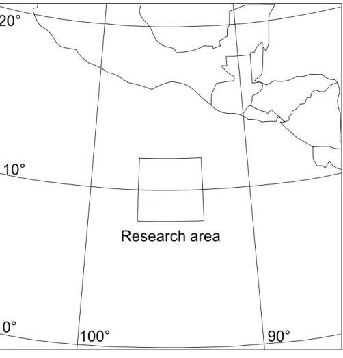 Figure 1: EPIC-2001 research area during ITCZ flights.